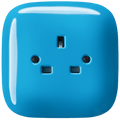 SQUARE PORCELAIN WALL SOCKET UK AZURE - DYKE & DEAN