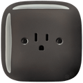 SQUARE PORCELAIN WALL SOCKET USA 15 AMP BROWN - DYKE & DEAN