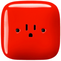 SQUARE PORCELAIN WALL SOCKET USA 15 AMP RED - DYKE & DEAN