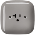 SQUARE PORCELAIN WALL SOCKET USA 20 AMP CAPPUCCINO - DYKE & DEAN