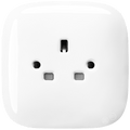 Square glossy white porcelain UK 3-pin wall socket by Katy Paty