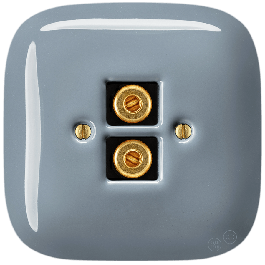 SQUARE PORCELAIN WALL SPEAKER SOCKET ASH GREY - DYKE & DEAN