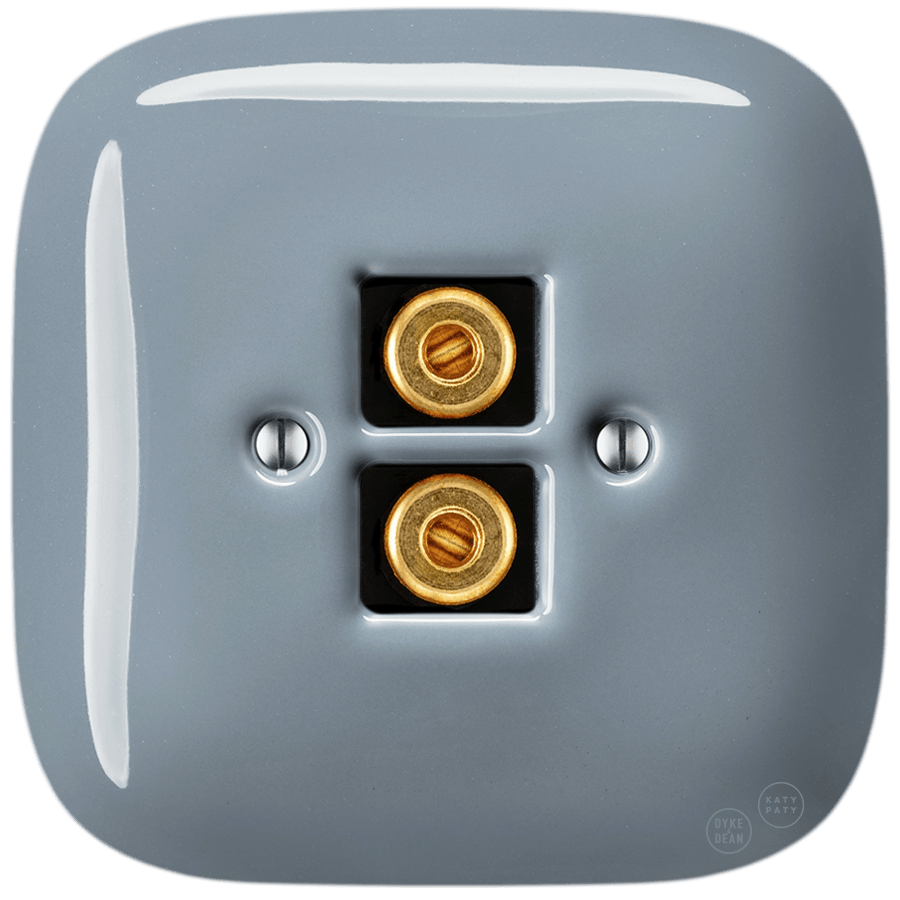 SQUARE PORCELAIN WALL SPEAKER SOCKET ASH GREY - DYKE & DEAN