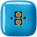 SQUARE PORCELAIN WALL SPEAKER SOCKET AZURE - DYKE & DEAN