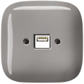 SQUARE PORCELAIN WALL USB CHARGER CAPPUCCINO - DYKE & DEAN