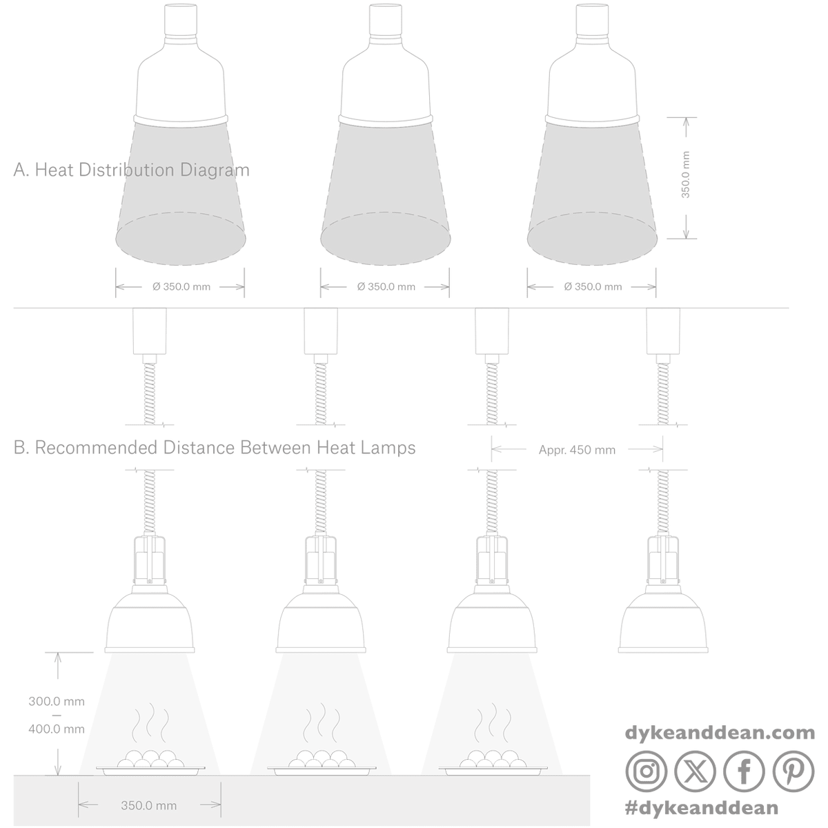 Stay Hot heat lamp pendant focus io retractable