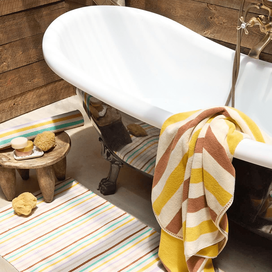 STRIPE BATH SHEET TOWEL CANYON - DYKE & DEAN