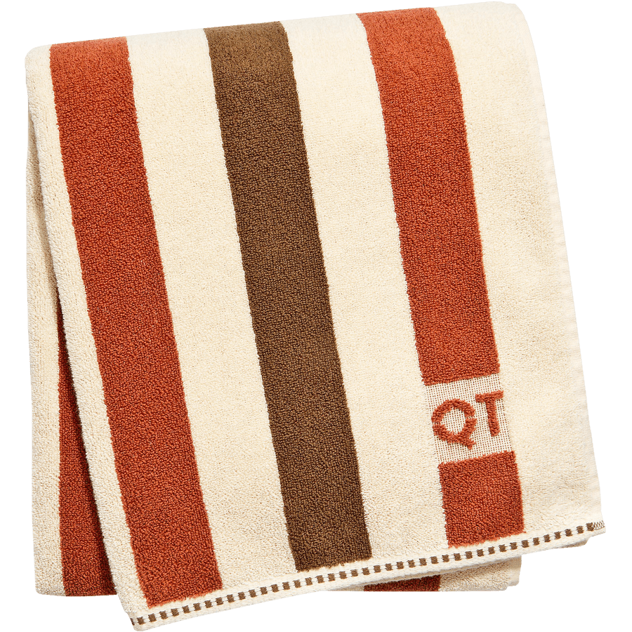 STRIPE BATH SHEET TOWEL CHOCOLATE - DYKE & DEAN