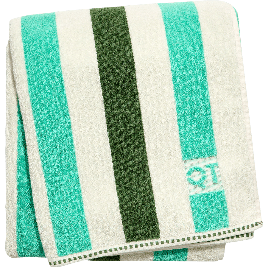 STRIPE BATH SHEET TOWEL PINE - DYKE & DEAN