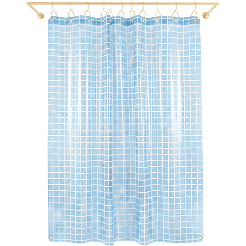SUN SHOWER GRID CURTAIN ATLANTIC BLUE - DYKE & DEAN