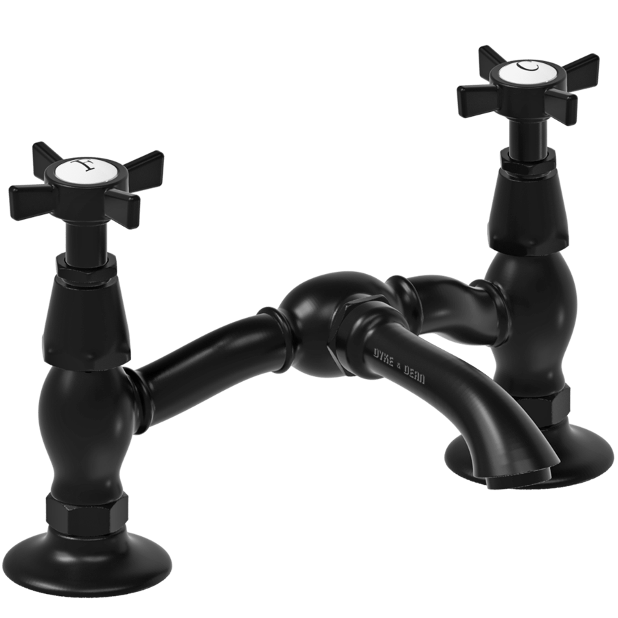 SURFACE MOUNTED TWIN BRIDGE CROSS TAPS - DYKE & DEAN