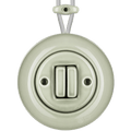 SURFACE PORCELAIN WALL LIGHT SWITCH GREY GREEN DOUBLE - DYKE & DEAN