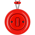 SURFACE PORCELAIN WALL LIGHT SWITCH RED SLIM BUTTON - DYKE & DEAN