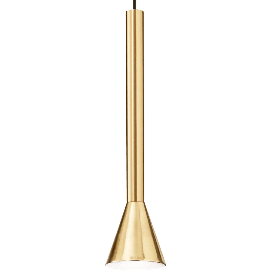 TAPERED TUBE PENDANT BRUSHED BRASS - DYKE & DEAN