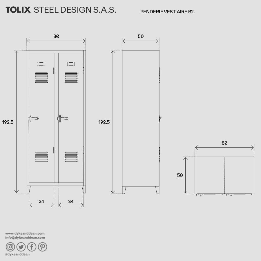 TOLIX B2 LOCKER WARDROBE - DYKE & DEAN