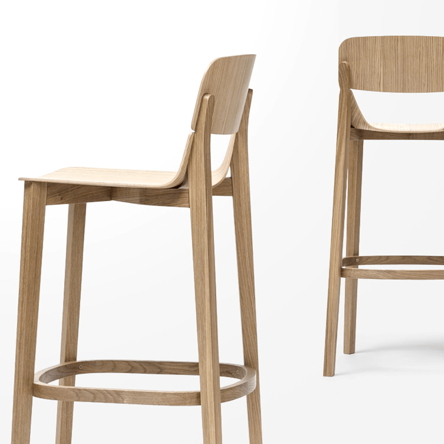 TON LEAF STOOL WITH BACKREST HIGH - DYKE & DEAN