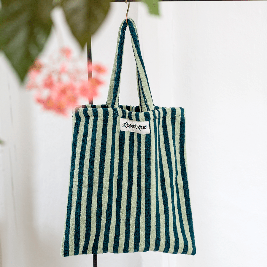 TOWEL FABRIC TOTE BAG GREEN - DYKE & DEAN