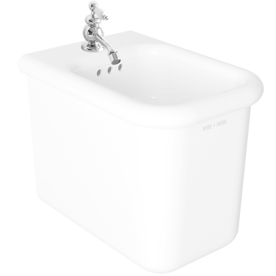 TRUE LITE CERAMIC FLOOR BIDET WHITE - DYKE & DEAN