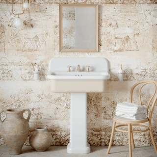 TRUE LITE CERAMIC MOUNTED MEDIUM SINK WHITE PEDESTAL - DYKE & DEAN