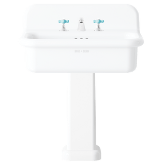 TRUE LITE CERAMIC MOUNTED MEDIUM SINK WHITE PEDESTAL - DYKE & DEAN