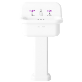 TRUE LITE CERAMIC MOUNTED SMALL SINK WHITE PEDESTAL - DYKE & DEAN