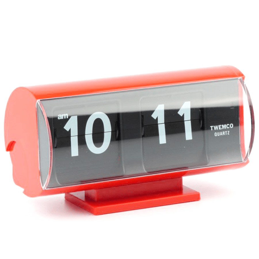 TWEMCO SMALL FLIP CLOCK QT-30T RED - DYKE & DEAN