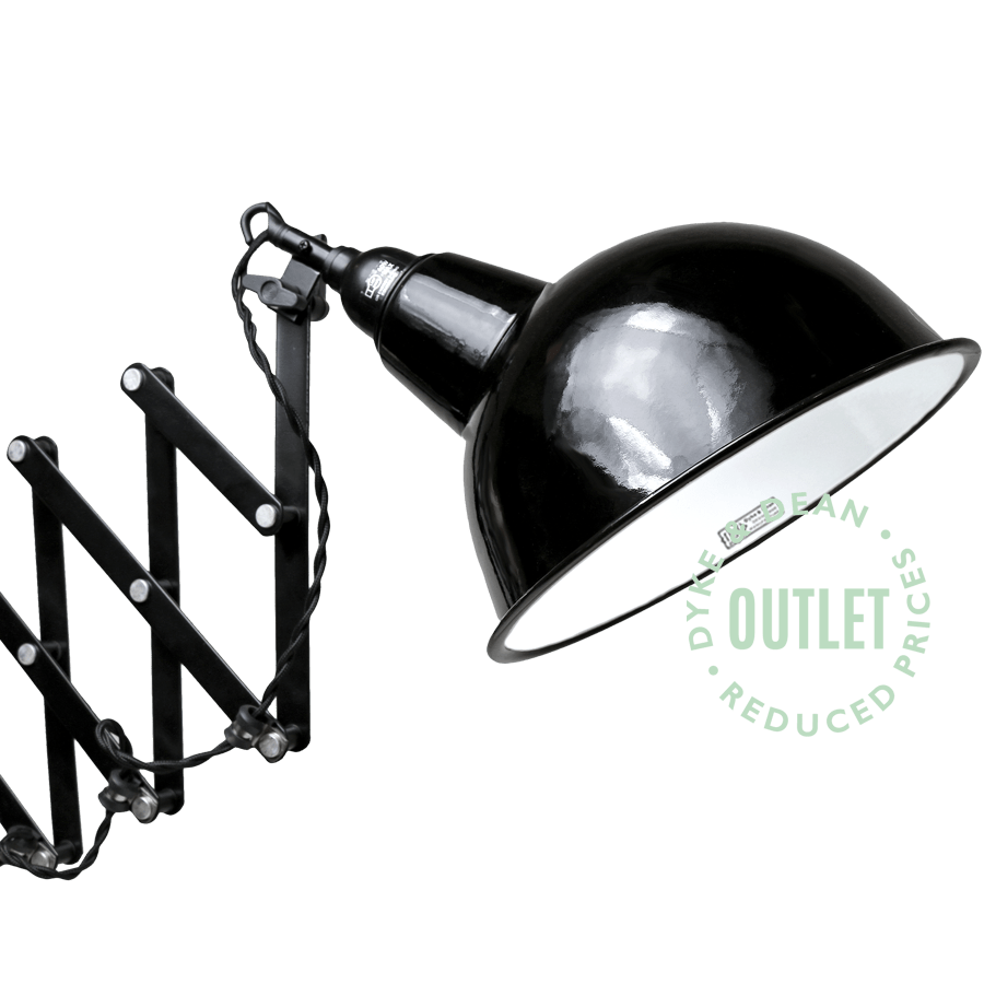 WALL SCISSOR LAMP BLACK ENAMEL SHADES OUTLET - DYKE & DEAN