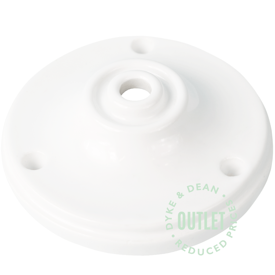 WHITE CERAMIC CEILING ROSE OUTLET - DYKE & DEAN