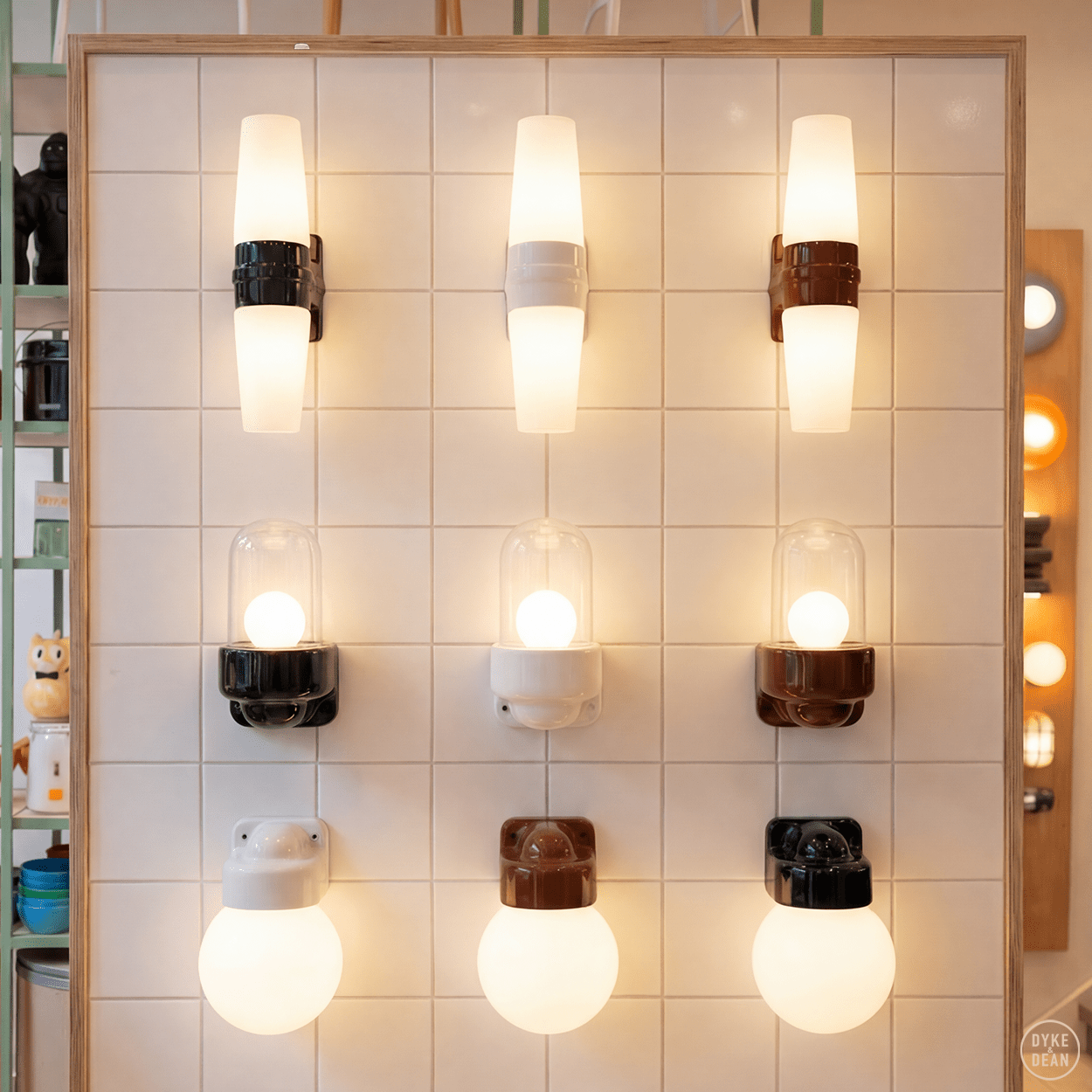 WHITE CLEAR PORCELAIN WATERPROOF SAUNA WALL LIGHT - DYKE & DEAN