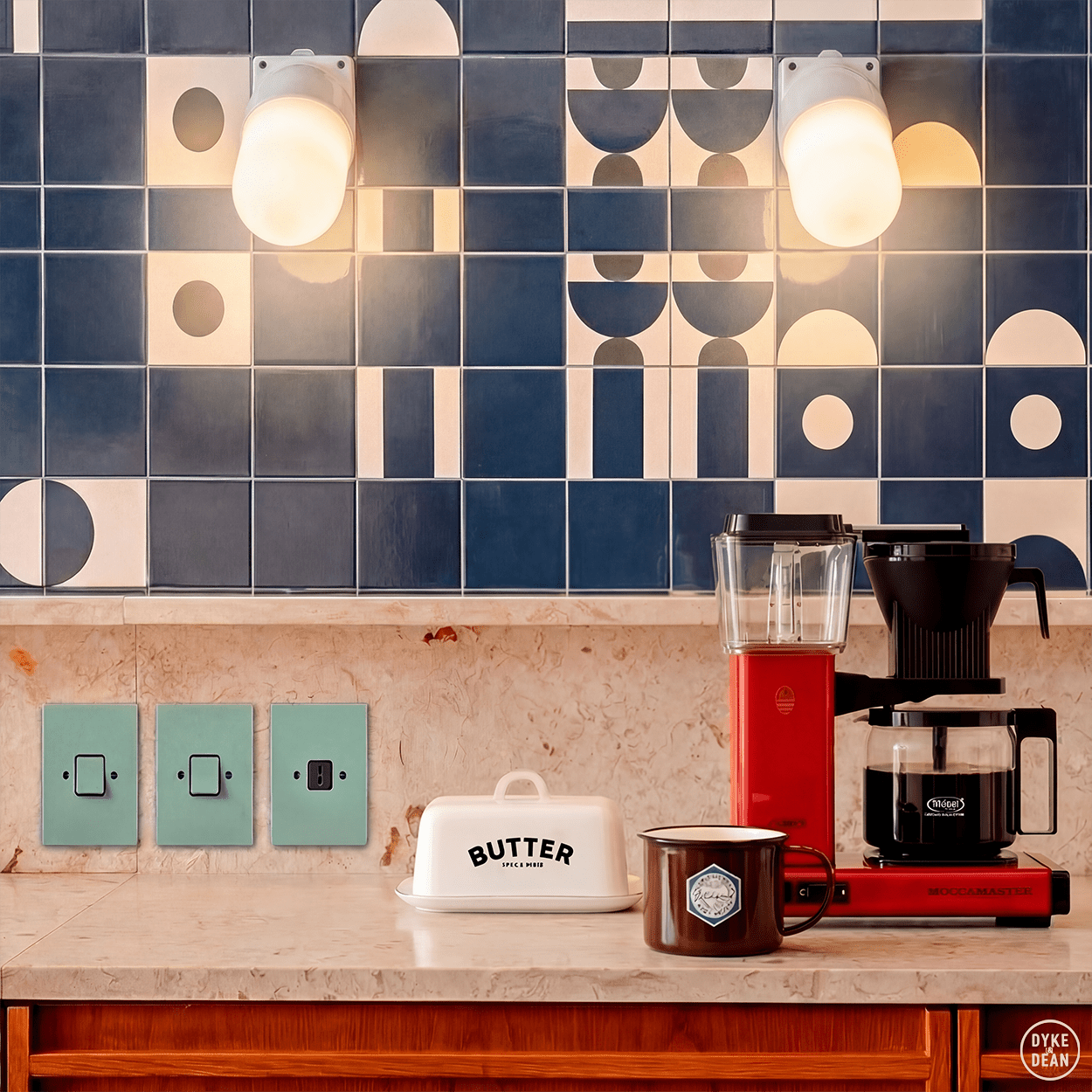 WHITE FROSTED PORCELAIN WATERPROOF ANGLED WALL LIGHT - DYKE & DEAN