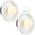 WHITE GLASS SCONCE WALL LIGHT SMALL OUTLET - DYKE & DEAN