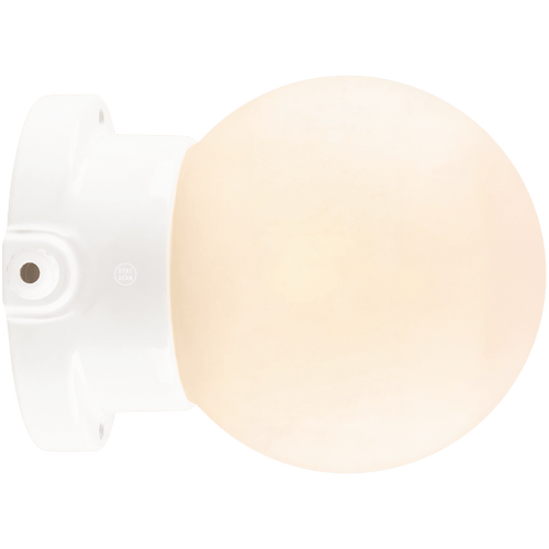 WHITE PORCELAIN GLOBE WATERPROOF WALL LIGHT - DYKE & DEAN