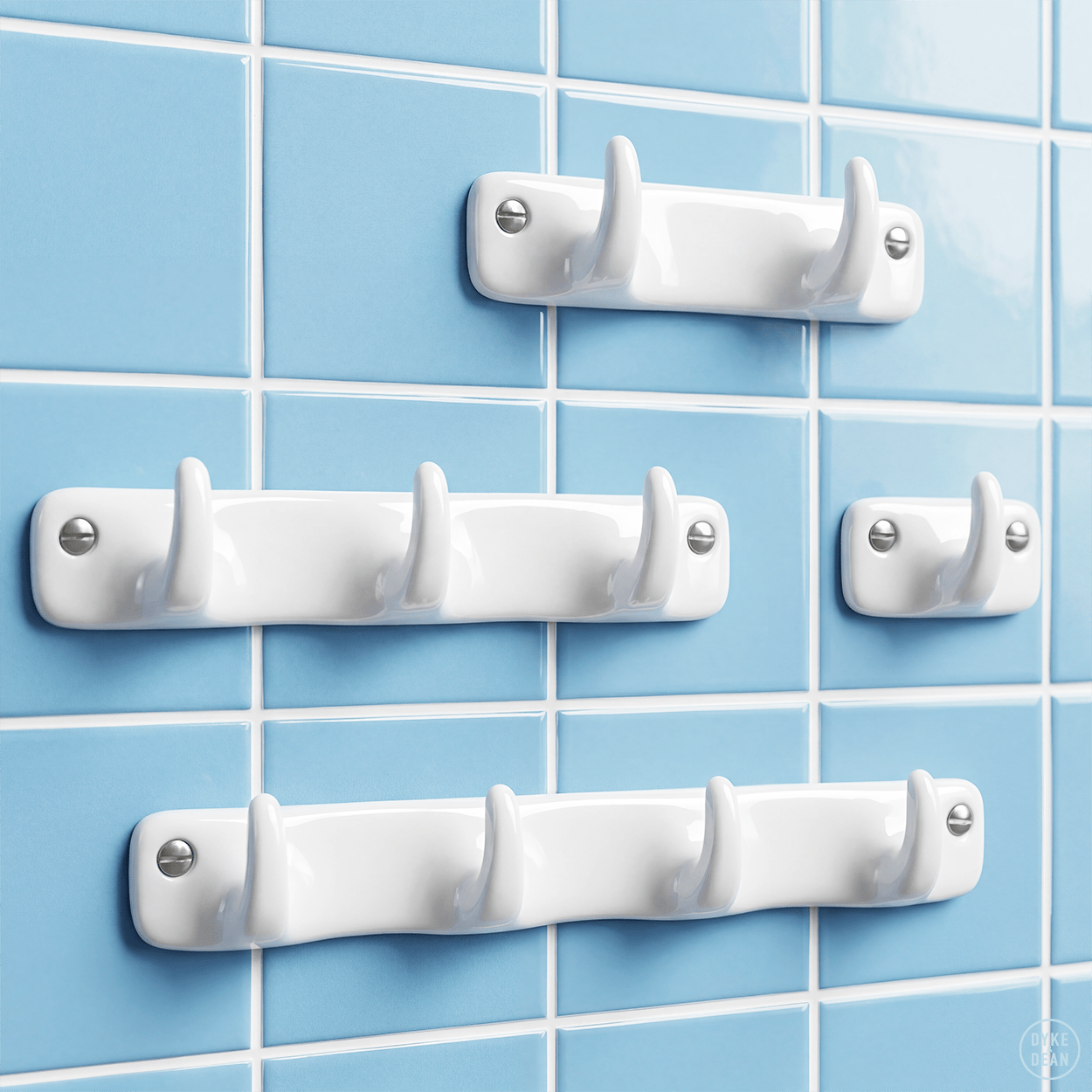 WHITE PORCELAIN HOOK 4 - DYKE & DEAN