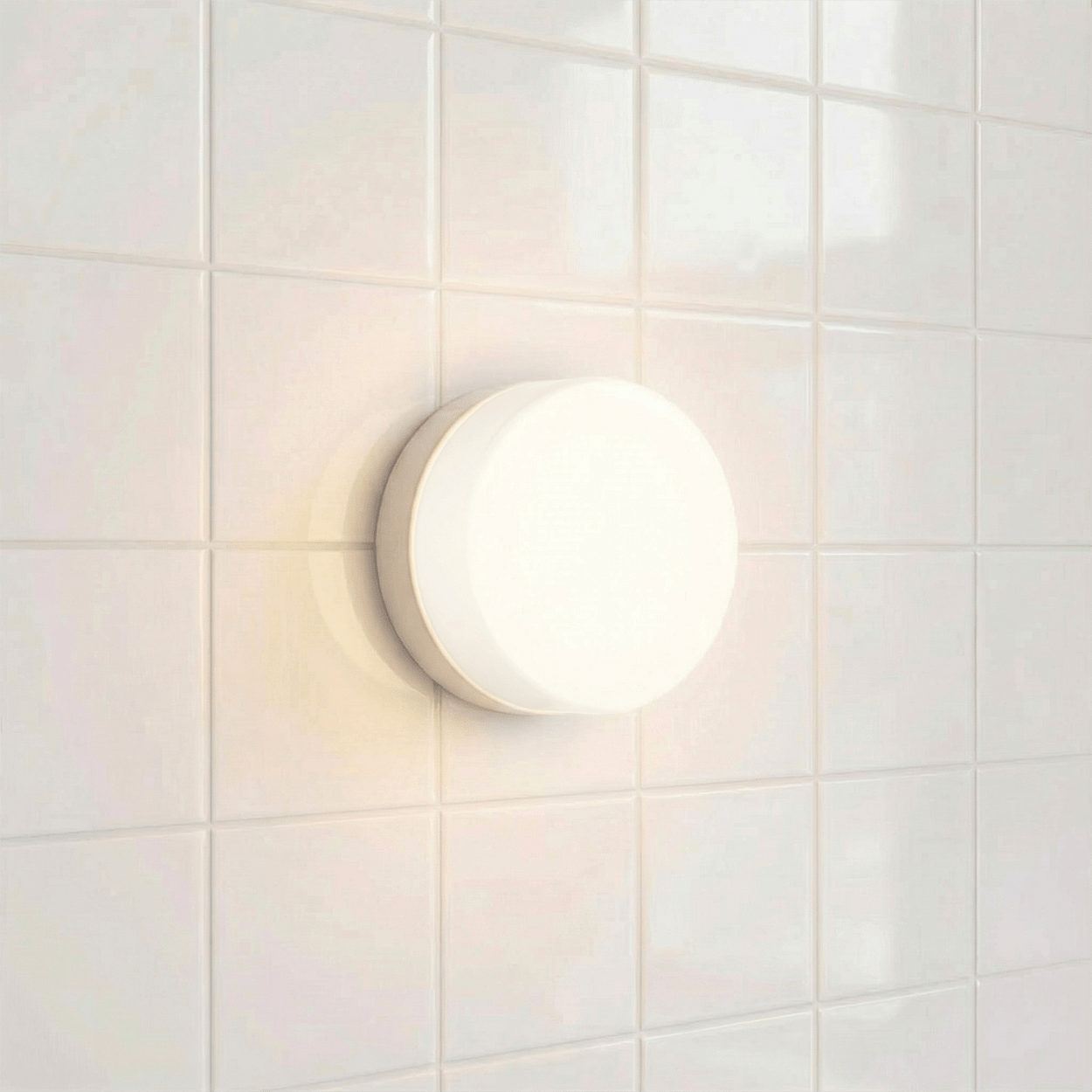 WHITE PORCELAIN WATERPROOF WALL DISC LIGHT - DYKE & DEAN