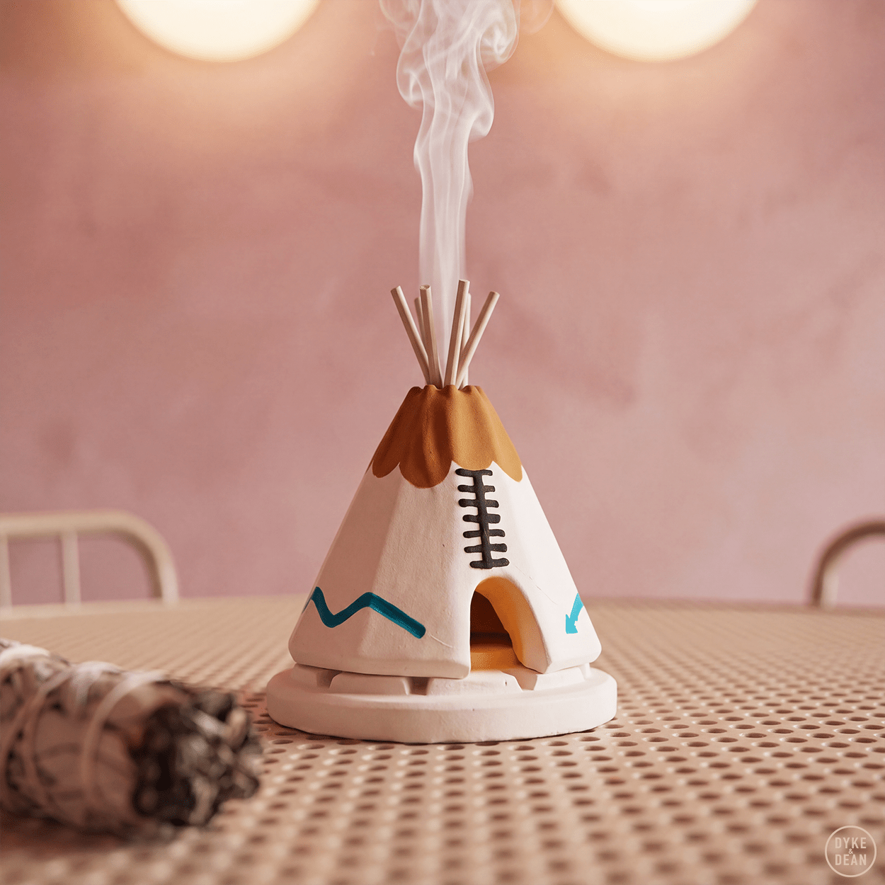 WHITE TEEPEE INCENSE BURNER - DYKE & DEAN