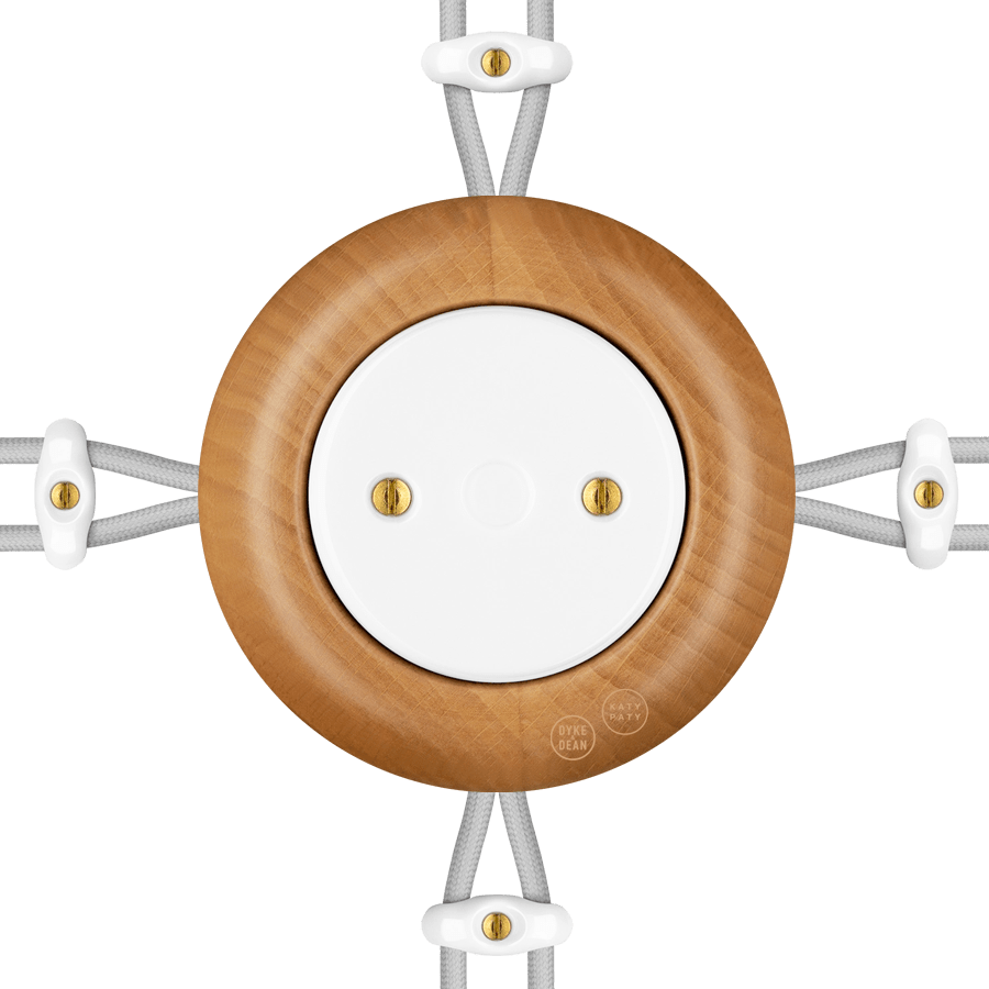 WOODEN PORCELAIN SURFACE MOUNTED FAGUS JUNCTION BOX - DYKE & DEAN