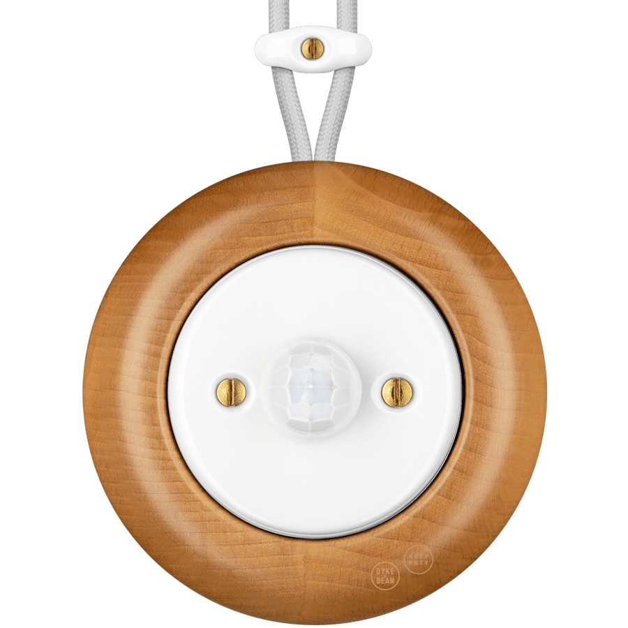 WOODEN PORCELAIN SURFACE MOUNTED FAGUS SOCKET MOTION SENSOR - DYKE & DEAN