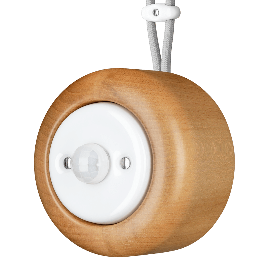 WOODEN PORCELAIN SURFACE MOUNTED FAGUS SOCKET MOTION SENSOR - DYKE & DEAN