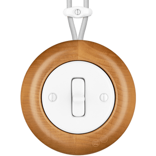 WOODEN PORCELAIN SURFACE MOUNTED FAGUS TOGGLE SWITCH - DYKE & DEAN