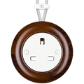 WOODEN PORCELAIN SURFACE MOUNTED NUC MAG SOCKET UK - DYKE & DEAN
