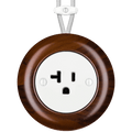 WOODEN PORCELAIN SURFACE MOUNTED NUC MAG SOCKET USA 20AMP - DYKE & DEAN