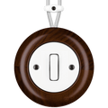 WOODEN PORCELAIN SURFACE MOUNTED NUCLEUS SLIM BUTTON SWITCH - DYKE & DEAN