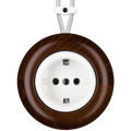 WOODEN PORCELAIN SURFACE MOUNTED NUCLEUS SOCKET SCHUKO - DYKE & DEAN