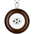 WOODEN PORCELAIN SURFACE MOUNTED NUCLEUS SOCKET SWISS - DYKE & DEAN