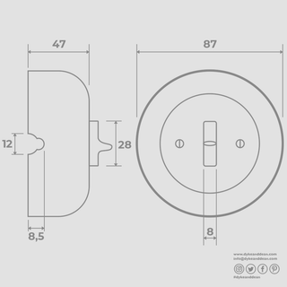 WOODEN PORCELAIN SURFACE MOUNTED NUCLEUS TOGGLE SWITCH - DYKE & DEAN