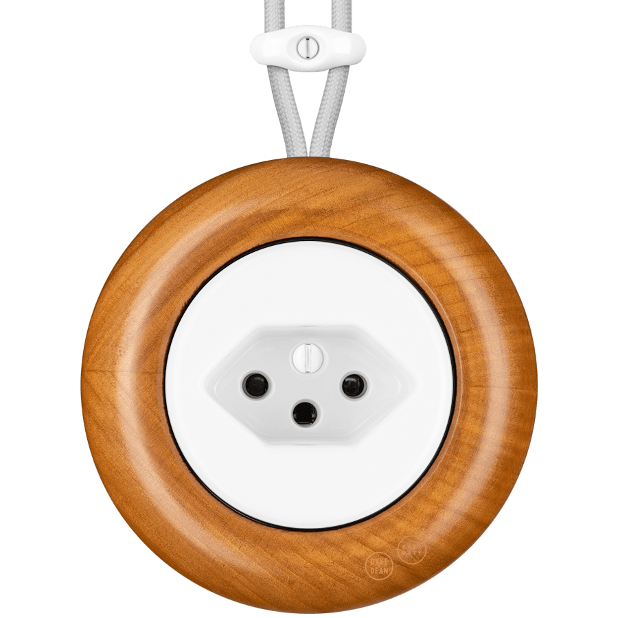 WOODEN PORCELAIN SURFACE MOUNTED PADELUS SOCKET SWISS - DYKE & DEAN