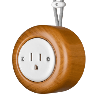 WOODEN PORCELAIN SURFACE MOUNTED PADELUS SOCKET USA 15AMP - DYKE & DEAN