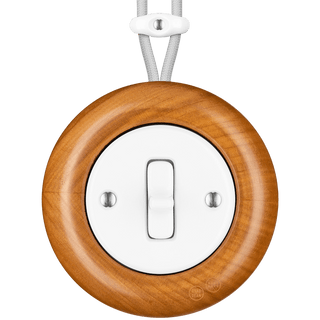 WOODEN PORCELAIN SURFACE MOUNTED PADELUS TOGGLE SWITCH - DYKE & DEAN