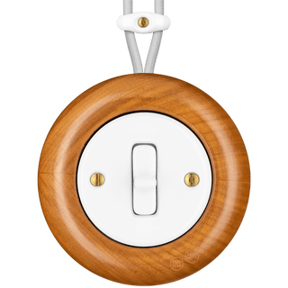 WOODEN PORCELAIN SURFACE MOUNTED PADELUS TOGGLE SWITCH - DYKE & DEAN