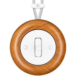 WOODEN PORCELAIN SURFACE MOUNTED PADELUS TOGGLE SWITCH - DYKE & DEAN